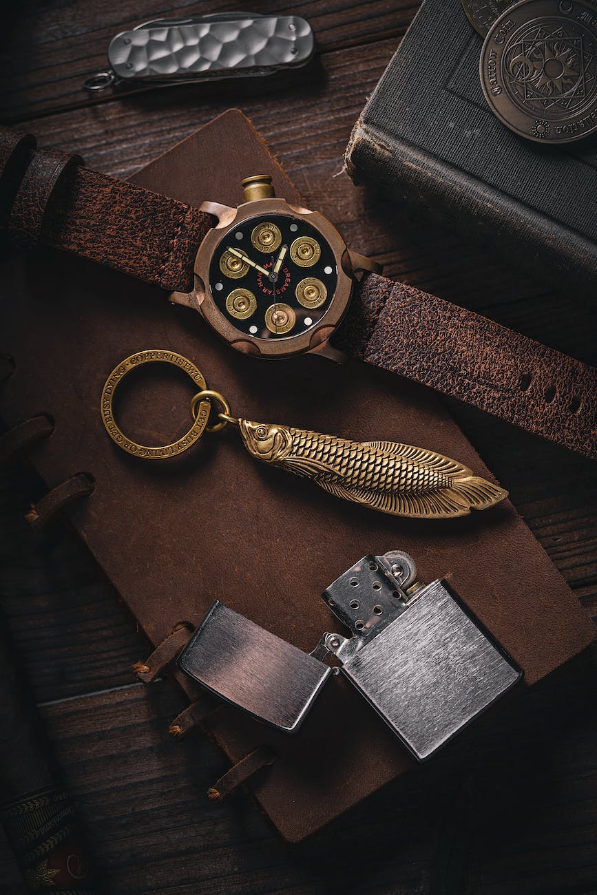 rustic accessories on wooden table